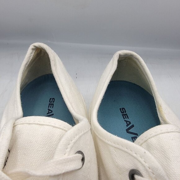 Seavees Monterey Sneaker Platform Womens 9 White Bleach Cotton Canvas Casual - Picture 9 of 13